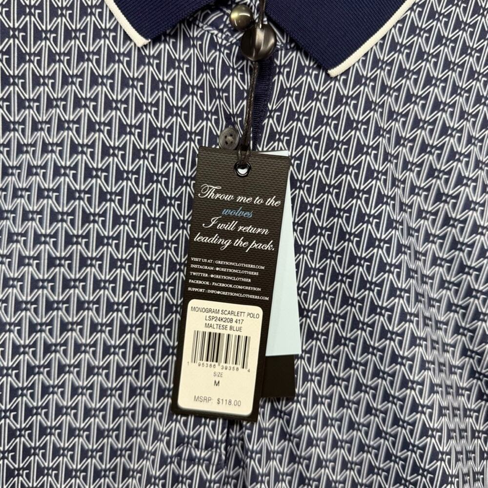 Greyson Polo Shirt Womens Medium Blue Rocket Mortgage Detroit Monogram Golf NEW - Picture 6 of 11